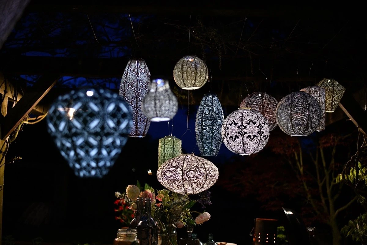 Lumiz Solar Buitenlampion Sashiko Diamond - Solar Tuinverlichting - 28 Cm - Licht Groen - Afbeelding 5