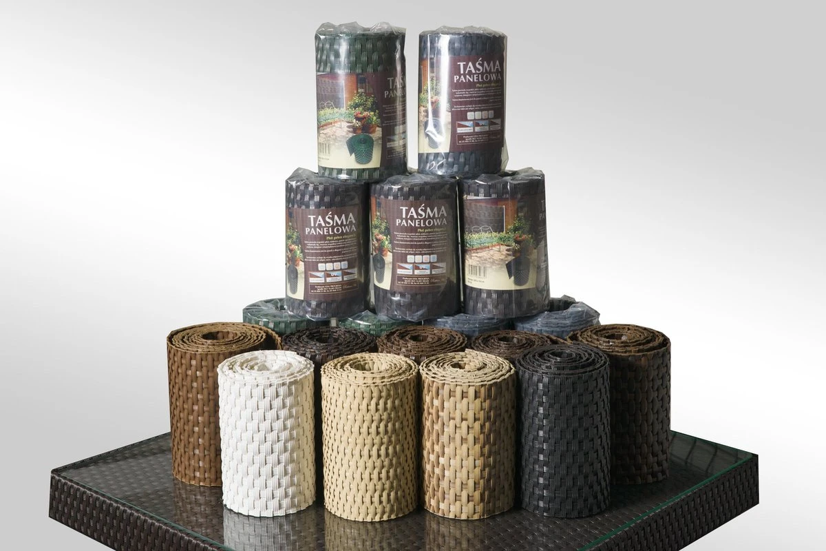 1 Rol Privacyband - Vlechtband Voor DSM Hekwerk Rotan Look Zwart - Afbeelding 6