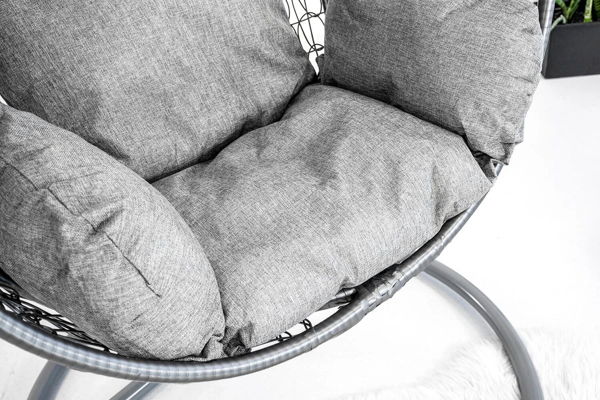 Hangstoel - Ei Stoel - Met Grijze Standaard & Kussens - Tot 125kg - Afbeelding 7