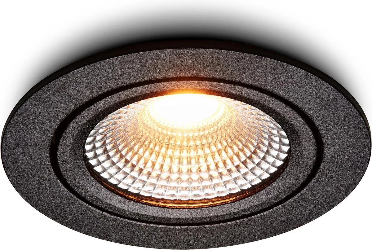 Ledisons LED Inbouwspots Zwart Met Driver - Dimbaar Kantelbaar IP54 3W 2700K Warm Wit Licht 240V 60 Stralingshoek >90 CRI Traploos Dimmen - Vivaro Zwart - Slechts 23MM Inbouwdiepte! 5 Jaar Garantie Energieverbruik: A++ - Afbeelding 8