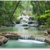 Waterval In Het Bos - Tuinposter 120x80 - Wanddecoratie - Landschap - Natuur