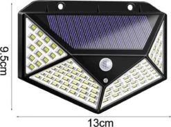 ®Nemiwoo- Solar Lamp Buiten - Wandlamp 2022 Model - 100 LED Tuinverlichting - Verlichting Op Zonne-energie - IP65 Waterdicht - Buitenverlichting - Buitenlamp Op Solar Verlichting - Bewegingssensor & Nachtsensor - Tuinlamp Op Zonne-energie |