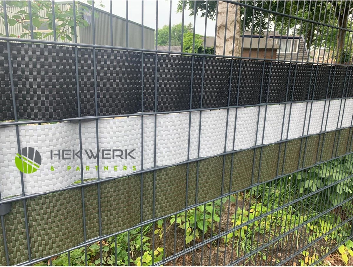 1 Rol Vlechtband/ Privacyband Antraciet Rotan Look 255x190mm - Afbeelding 3