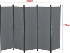 Tuinscherm Huesca Scheidingswand 171x250 Cm Donkergrijs