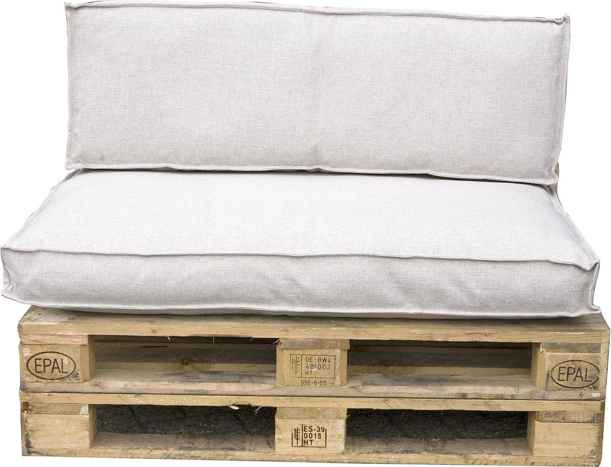 In The Mood Collection Mick Palletkussens - L120 X B80/40 X H12 Cm - Beige - Afbeelding 2