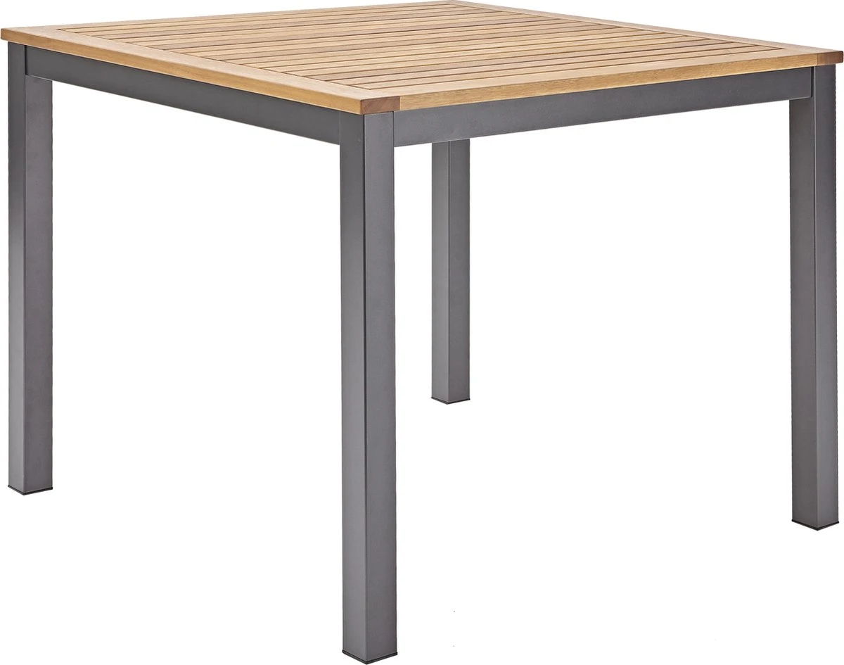 NATERIAL - Tuintafel Vierkant ORIS - 4 Personen - Houten Tafel 90x90 Cm - Aluminium - Met Houten Blad - Eucalyptus