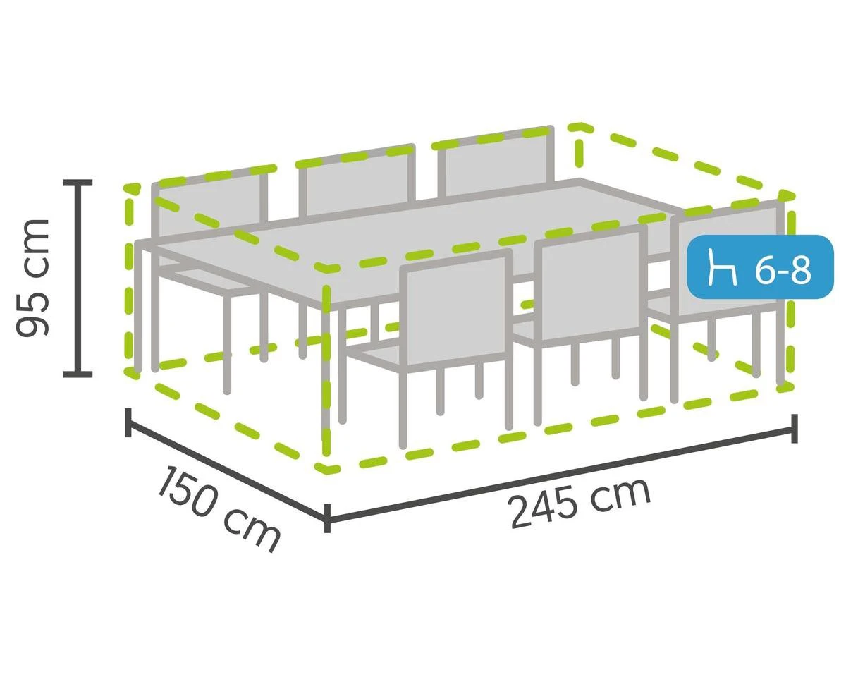 Weersbestendige Beschermhoes Tuinset | 245 X 150 X 95 Cm | Premium | Waterproof | TÜV Rheinland Gecertificeerd | Hoes Voor Tuin | Waterdicht | Solution Dyed (verkleuring Onmogelijk) | Grijs / Antraciet - Afbeelding 5