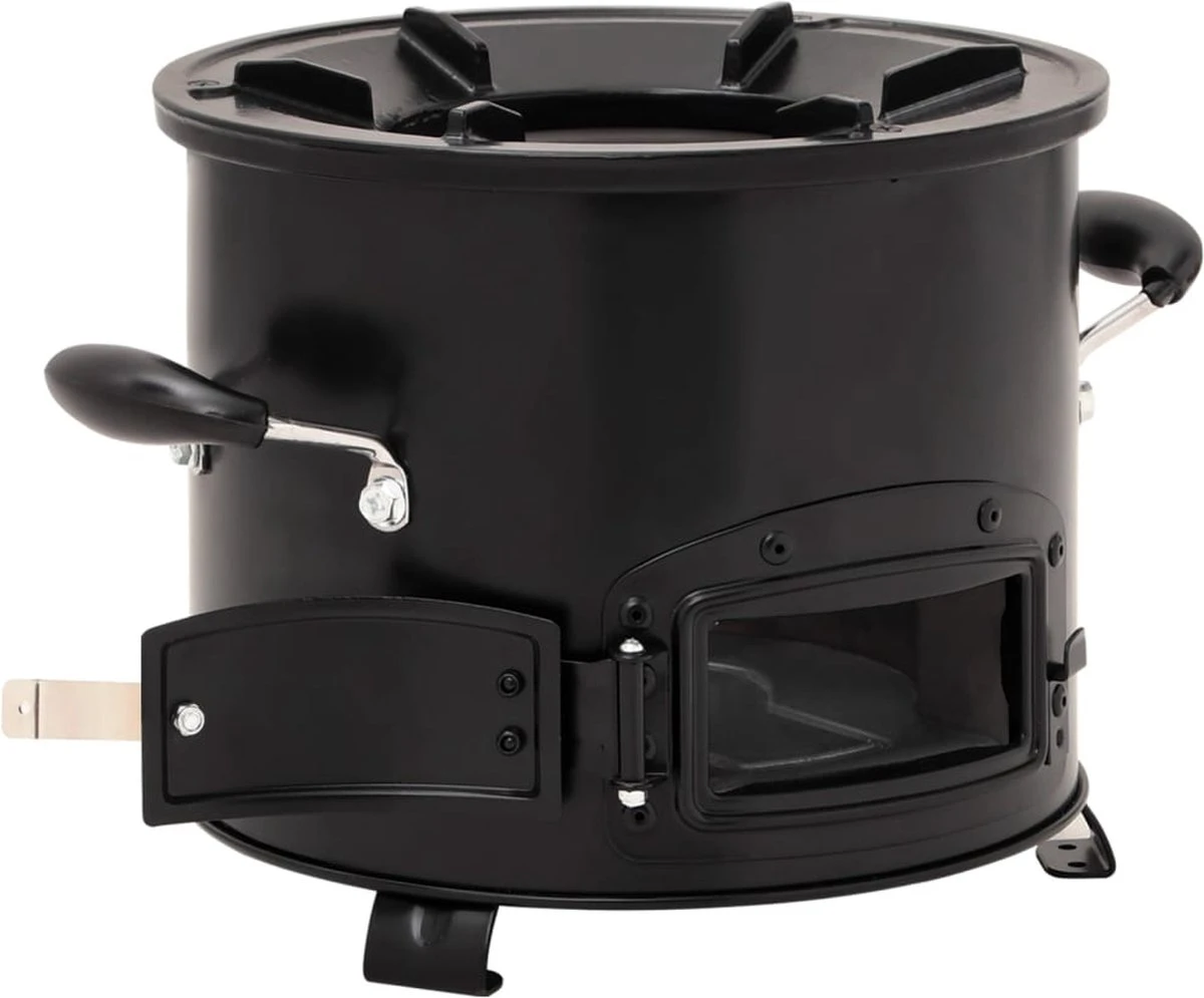 VidaXL Camping Houtkachel 36x26x22,5 Cm Metaal Zwart - Afbeelding 7