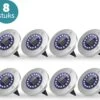 ForDig Solar Grondspots (8 Stuks) - RVS Grond Spots Op Zonne-energie Met 16 LED Spotjes - 10 Uur Buiten Verlichting In Tuin - IP65 Waterdicht - Tuinverlichting Lamp - Buitenverlichting Tuinlamp