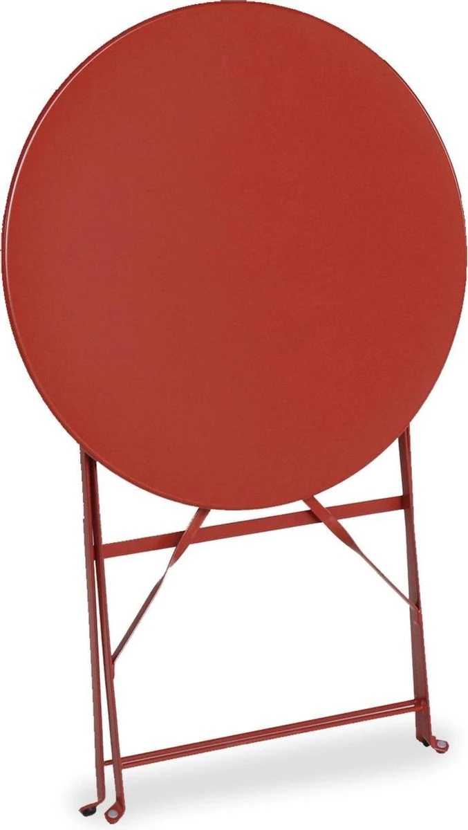 Emilia - Ronde Inklapbare Bistrotafel Ø60cm Van Gepoedercoat Staal – Terra Cotta - Afbeelding 5