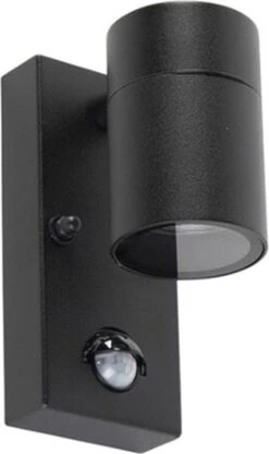 HOFTRONIC - Mason LED Wandlamp Met Bewegingssensor En Schemerschakelaar - GU10 Fitting - Downlight IP44 Voor Binnen En Buiten - Sensor Lamp