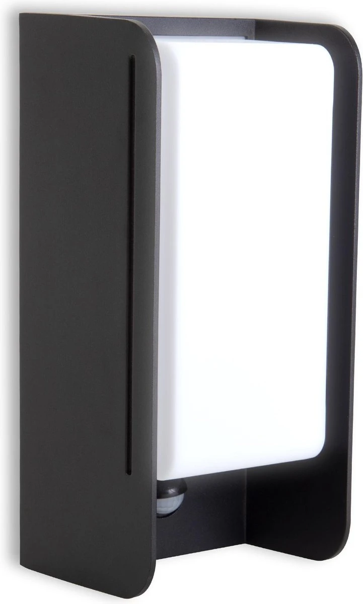 B.K.Licht - Buiten Wandlamp - Met Bewegingssensor - Voor Buiten - Netstroom - Metalen - Rechthoekige - Zwarte Wandlampen - Met 1 Lichtpunt - IP44 - Buitenverlichting - Buitenlamp - E27 Fitting - 25.5x12x10 Cm - Excl. Lichtbron