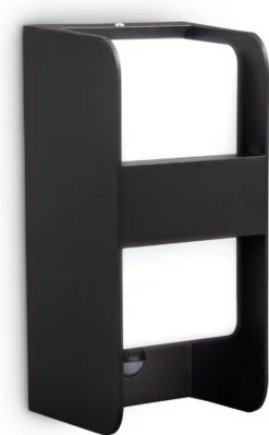 B.K.Licht - Buiten Wandlamp - Met Bewegingssensor - Middenbalk - Voor Buiten - Netstroom - Metalen - Rechthoekige - Zwarte Wandlampen - Met 1 Lichtpunt - IP44 - Buitenverlichting - Buitenlamp - E27 Fitting - 25.5x12x10 Cm - Excl. Lichtbron