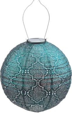 Lumiz Solar Buitenlampion Bazaar Rond - Solar Tuinverlichting - 30 Cm - Zeeblauw