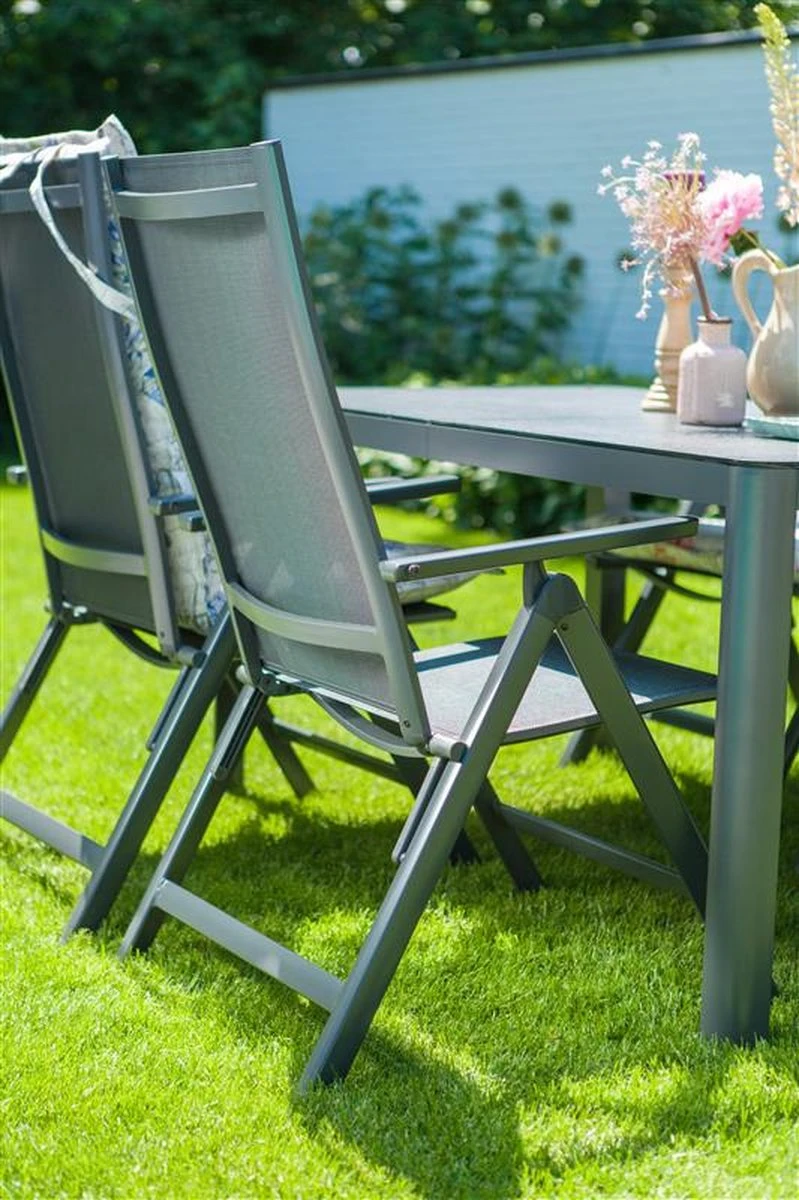 Hartman Aruba Aluminium Tuinstoel - Antraciet Verstelbaar - Afbeelding 9
