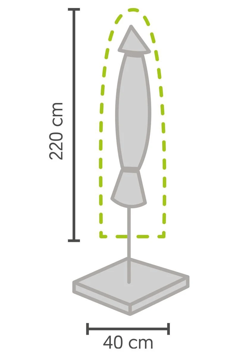Weersbestendige Parasolhoes - Rond & Vierkant - Max. 3 X 3 M - Grijs / Antraciet - Stokparasol - Afbeelding 4