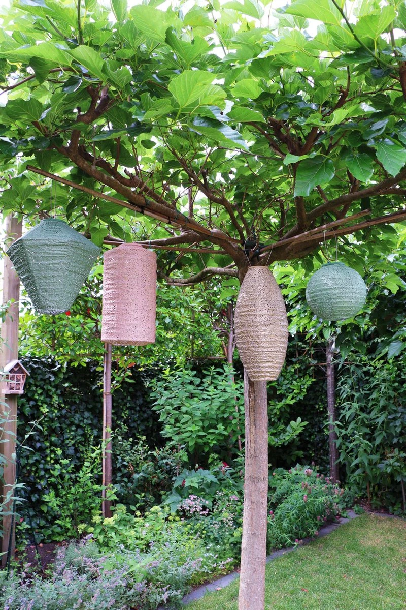 Lumiz Solar Buitenlampion Sashiko Diamond - Solar Tuinverlichting - 28 Cm - Licht Groen - Afbeelding 7