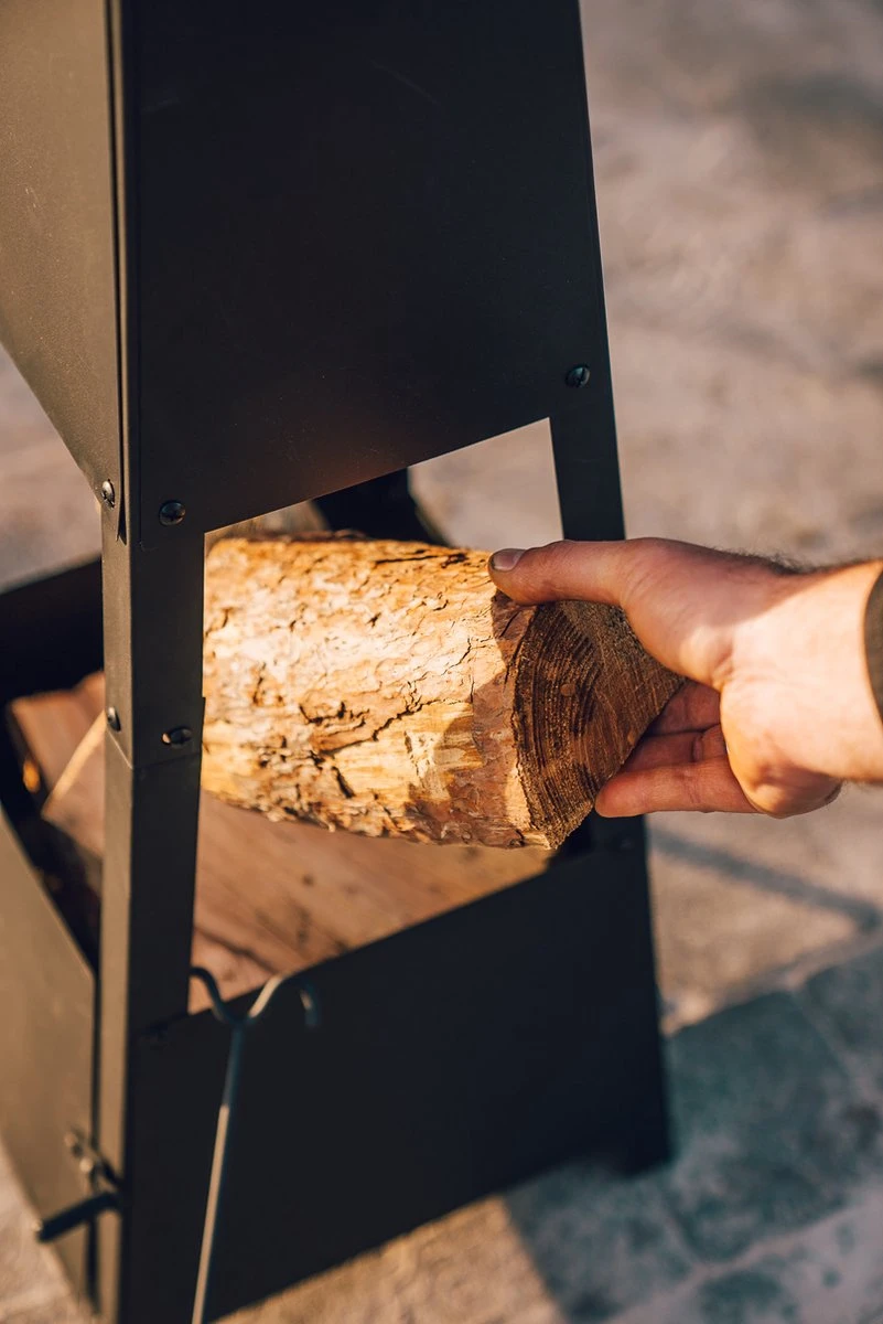 MaxxGarden Tuinhaard Grieks Archelos - Terrashaard - Vuurkorf - Terrasverwarmer - Terrasverwarming - Sfeerhaard - 35x35x100 Cm - Zwart - Afbeelding 13