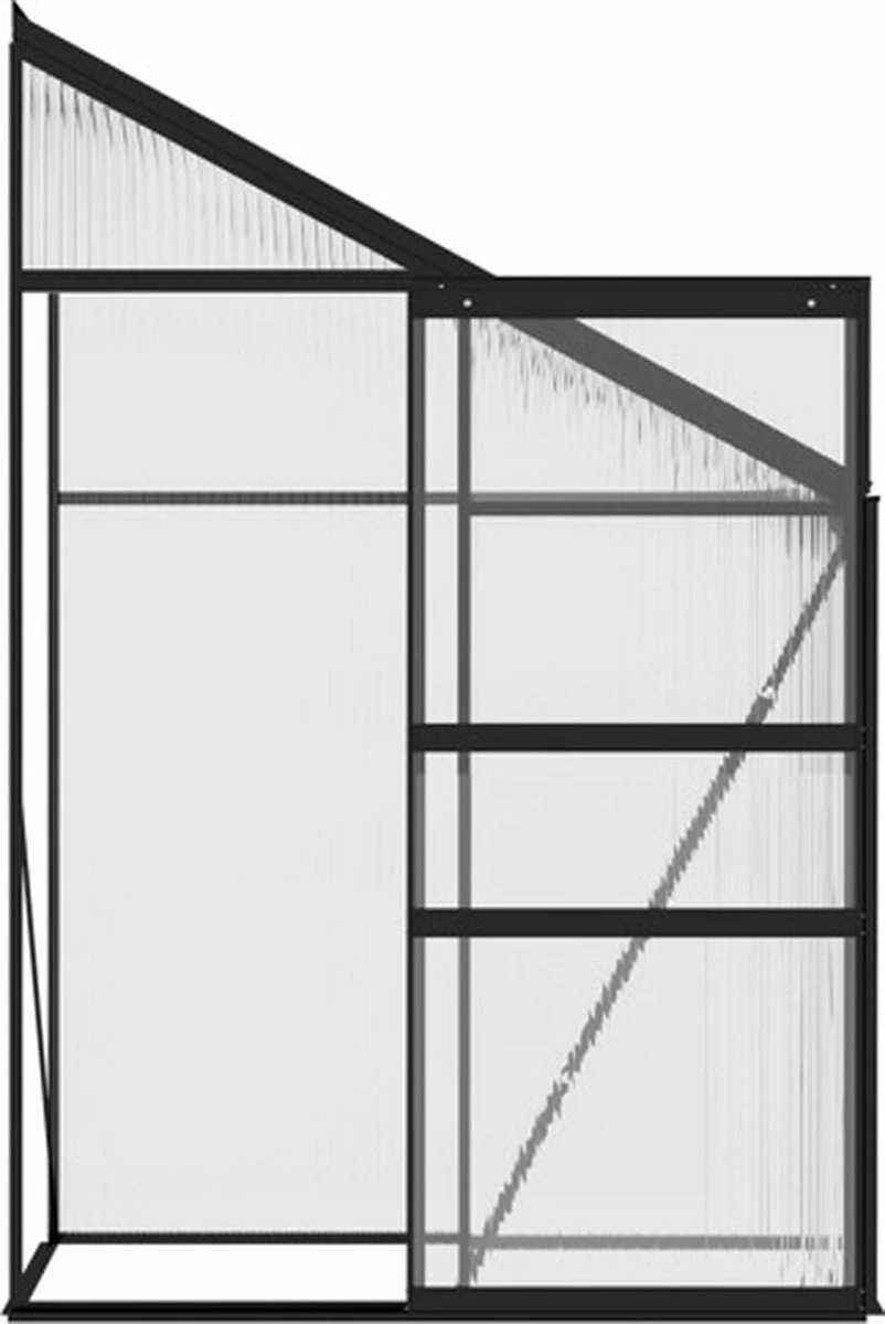 VidaXL Broeikas 1,38 M² Aluminium Antracietkleurig - Afbeelding 6