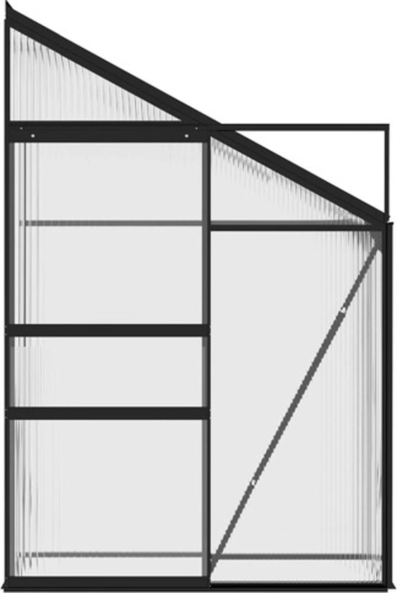 VidaXL Broeikas 1,38 M² Aluminium Antracietkleurig - Afbeelding 2
