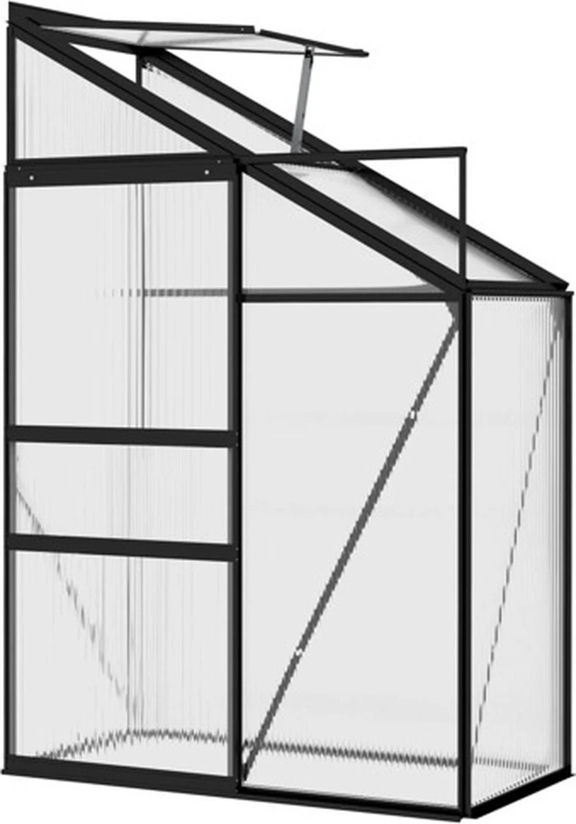 VidaXL Broeikas 1,38 M² Aluminium Antracietkleurig - Afbeelding 4