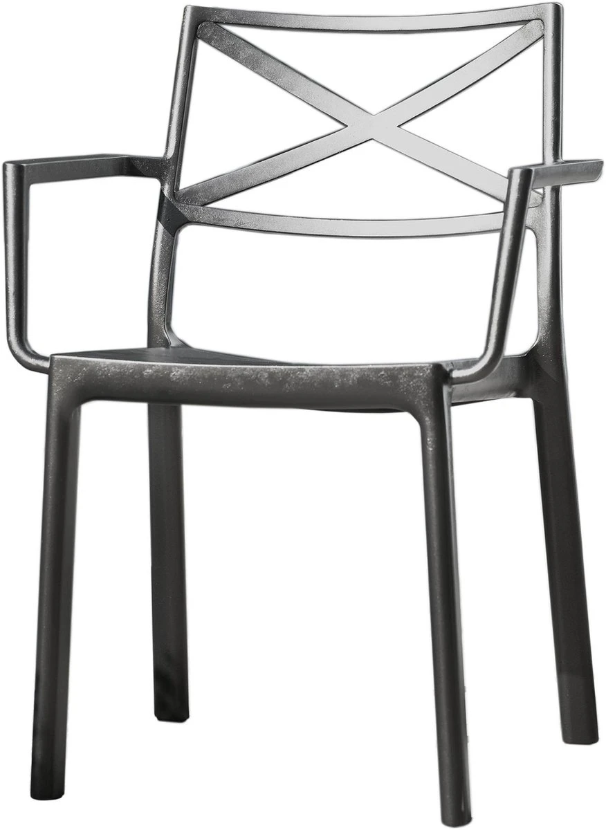 Keter Metalix Tuinstoelen - 4 Stuks - 53,3x60,2x81,3 Cm - Zwart - Afbeelding 5