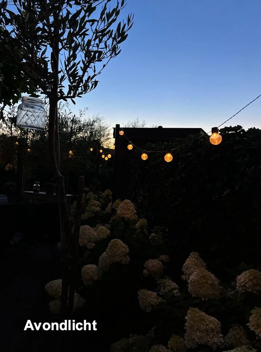 Tuin Lichtsnoer Met Filament Lampjes Van WDMT™ | 13,55 Meter Lang | 20 Stuks LED Lamp Tuin Verlichting Snoer | Sfeervolle Tuinverlichting - Afbeelding 7