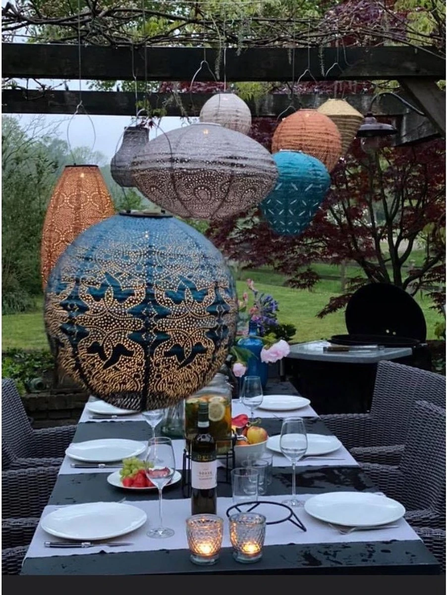 Lumiz Solar Buitenlampion Sashiko Diamond - Solar Tuinverlichting - 28 Cm - Licht Groen - Afbeelding 12