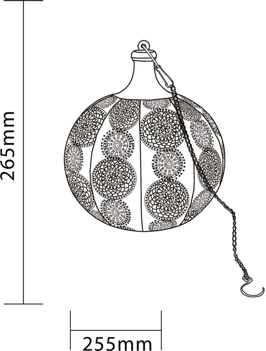 Luxform Marokkaanse Lantaarn Tiznit - Tafel- En Hanglamp - Met Timerfunctie - Batterij - Afbeelding 5