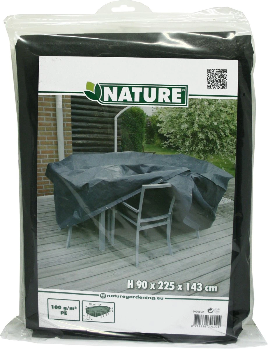 Nature - Tuinmeubelhoes - Beschermhoes Voor Tafel (rechthoekig) - H90 X 225 X 143cm - Afbeelding 2