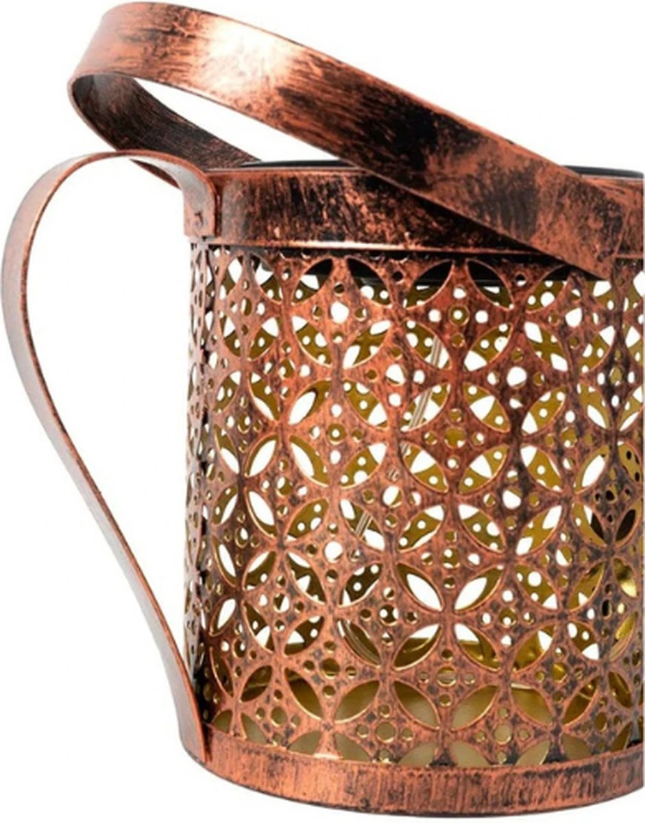 Exalight Gieter Lamp - IJzeren Solar Lantaarn - Tuin Decoratie - LED Licht - Lantaarn - Zonne Energie - Met Ronde Standaard - Afbeelding 3