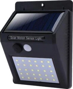 Merkloos Automatische Solar LED Lamp - 30 LED - Zonne-energie - Beweging Sensor - Tuinverlichting - Zwart